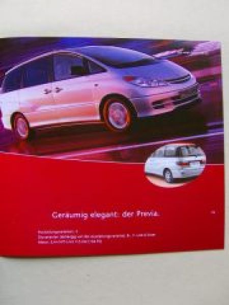 Toyota Modellprogramm Februar 2001 +Preisliste NEU