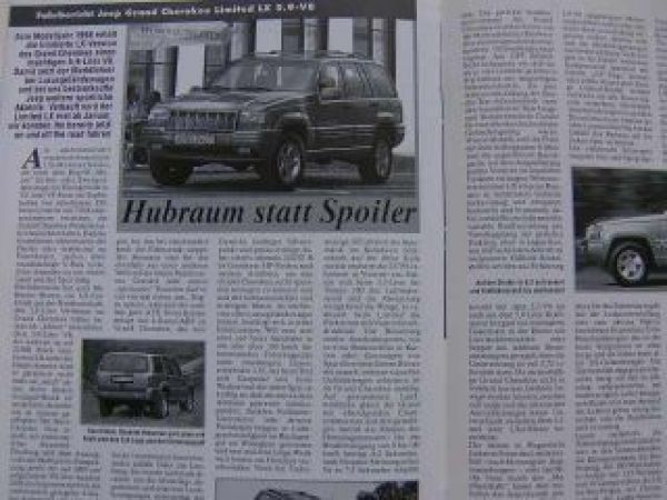 Jeep Grand Cherokee Limited LX 5.9 Pressestimmen 2/1998