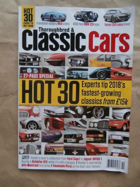 Thoroughbred & Classic Cars 10/2017 BMW 328, MGA, Jaguar E-Type, Alfa Montreal, R5 Turbo,Reliant Scimitar SE5,Ferrari 250 Lusso,