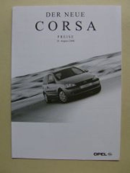 Opel Corsa C 10.August 2000 NEU