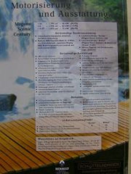 Renault Scenic Century Prospekt März 1998 +Preisliste