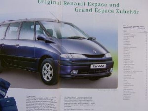 Renault Espace Zubehör & Accessoires Oktober 1997