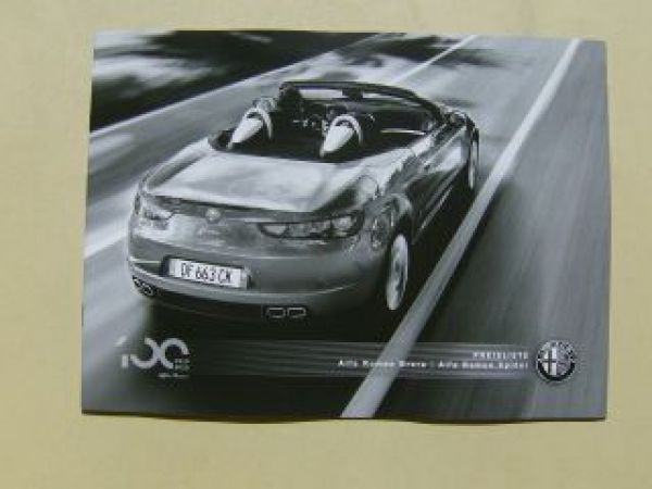 Alfa Romeo Brera +Spider Mai 2009 +Preisliste NEU