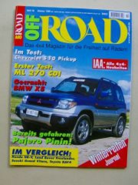 Off Road 10/1999 ML270 CDI,Pajero Pinin, S10 PickUp,X5 E53