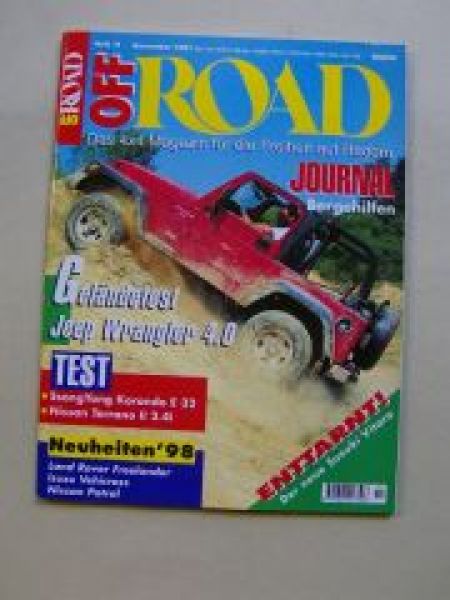 Off Road 11/1997 Jeep Wrangler 4.0,Korando E32,Terrano2 2.4i