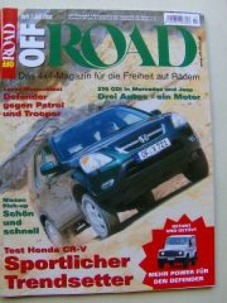 Off Road 7/2002 Defender gegen Patrol und Trooper,CR-V