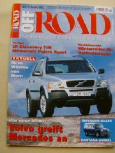 Off Road 10/2002 Discovery Td5, Pajero Sport,Santana Anibal.XC90