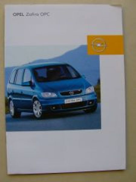 Opel Zafira OPC Prospekt Februar 2002  +Preisliste