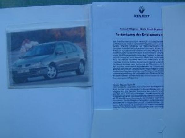 Renault Pressemappe Neue Megane 1999 +Fotos