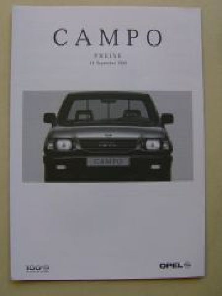Opel Campo Preisliste 14.September 1999
