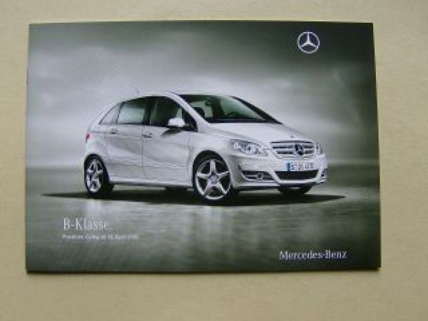 Mercedes Benz Preisliste B-Klasse BR245 April 2010