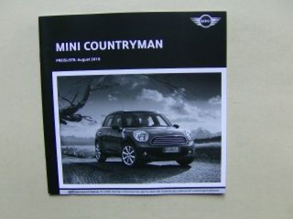 BMW Mini Countryman One, Cooper +S, SALL4 September 2010 R60