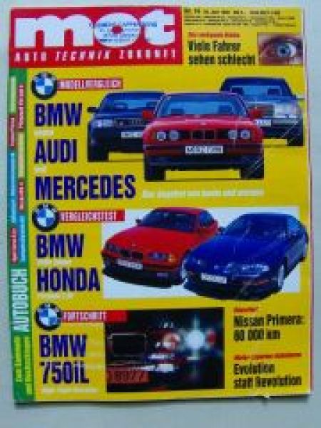 mot 14/1992 BMW 750iL E32,318is Coupè E36, Honda Prelude 2.0i