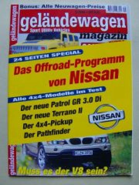 geländewagen magazin 9/2000 Nissan Special, X5 E53 3.0i,H2