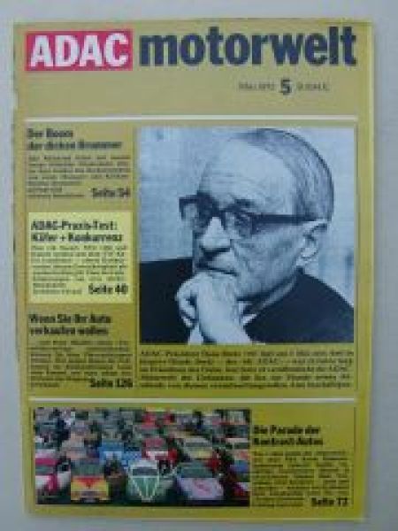 ADAC motorwelt Mai 1972 Opel Rekord2, Fiat 128, NSU 1200