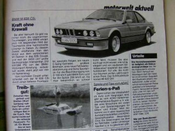 ADAC motorwelt Juli 1984 Nissan 300ZX, Saab 9000,BMW E24