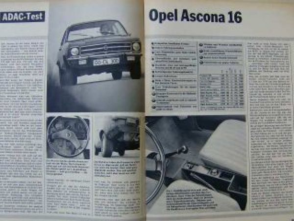 ADAC motorwelt August 1971 Opel Ascona, Stoßdämpfer