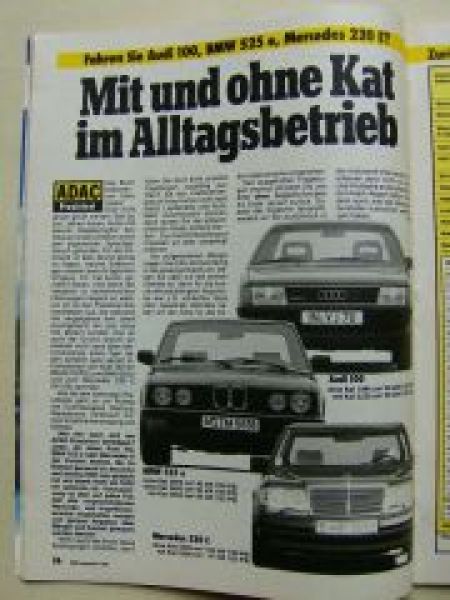 ADAC motorwelt Januar 1988 BMW 525e E28, 230E W124, Audi 100