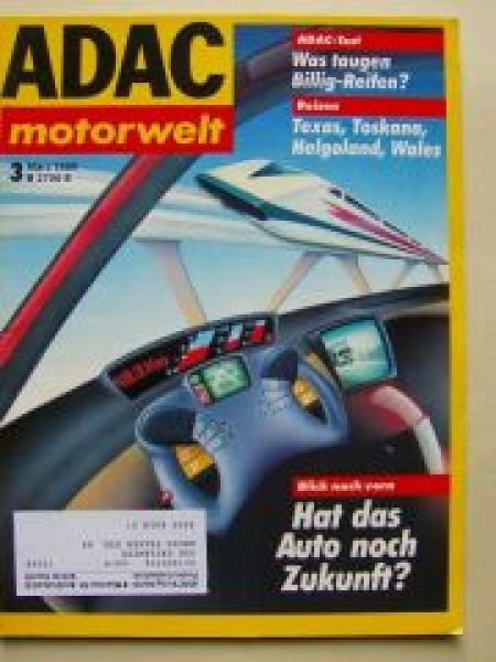 ADAC motorwelt März 1990 Alfa33, Fiat Tempra, Peugeot 605