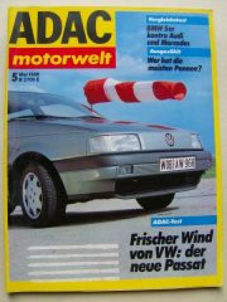 ADAC motorwelt Mai 1988 Vergleich 5er E34 vs. Audi 100 vs. W124