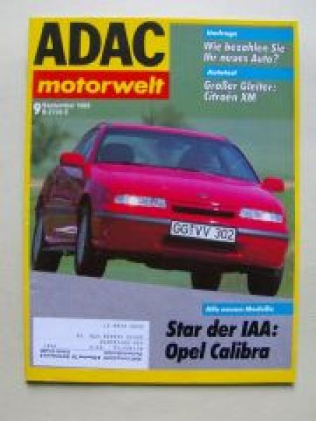 ADAC motorwelt September 1989 Opel Calibra, Citroen XM