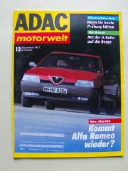 ADAC motorwelt Dezember 1987 Alfa 164,Mitsubishi Sapporo