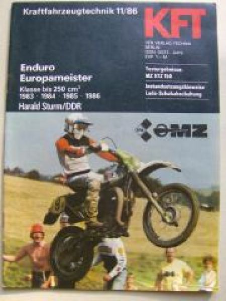 KFT 11/1986 Enduro MZ ETZ 150,Peugeot 205 Cabriolet, Steyr-LKW