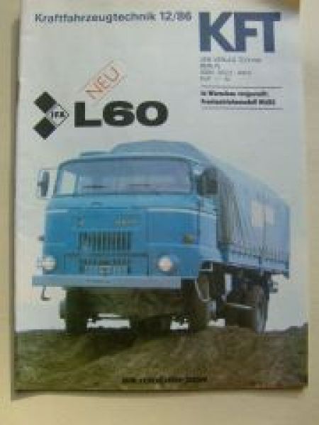 KFT 12/1986 IFA L60,Honda CRX 1,6i 16V,Renault 21 Typblatt