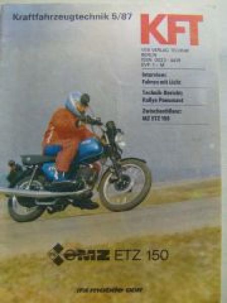 KFT 5/1987 MZ ETZ 150, Toyota Corolla DX, Audi procon/ten