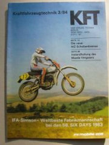 KFT 3/1984 Ford Orion, Enduro GS 80, Wartburg Trans Typblatt