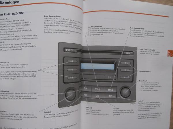 VW SSP 342 Radioanlagen 2006 Konstruktion und Funktion R100 RCD 200 RCD 300 RCD500