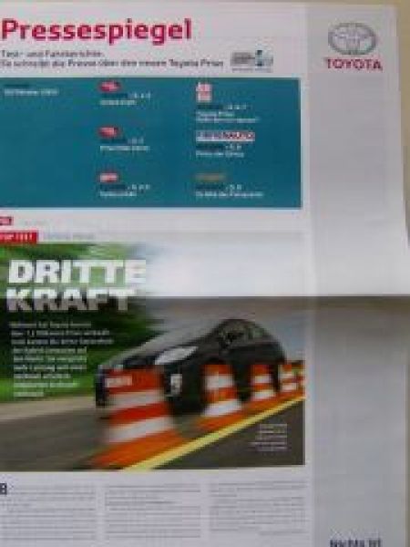 Toyota Prius Pressespiegel 2009 NEU Rarität A3 Format