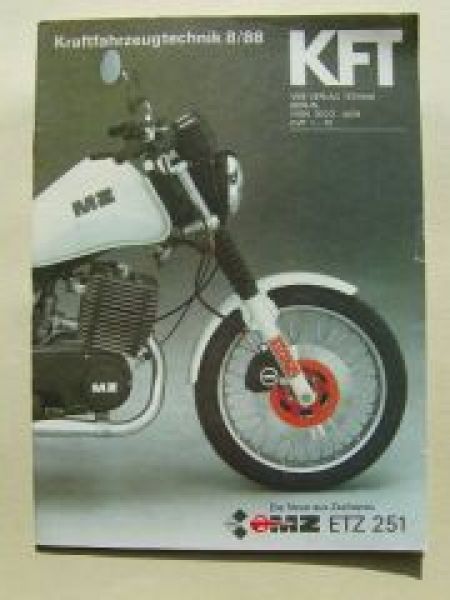 KFT 8/1988 MZ ETZ 251, Volvo 480ES, Fiat Uno, BMW 318i E30