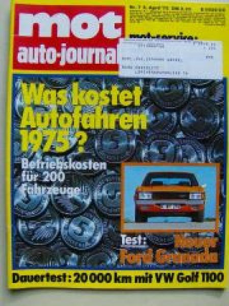 mot 7/1975 Ford Granada, Dauertest VW Golf 1.1,gebraucht:R16