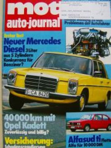 mot 16/1974 Alfasud ti, Dauertest:Opel Kadett C, 204D 3.0 W114