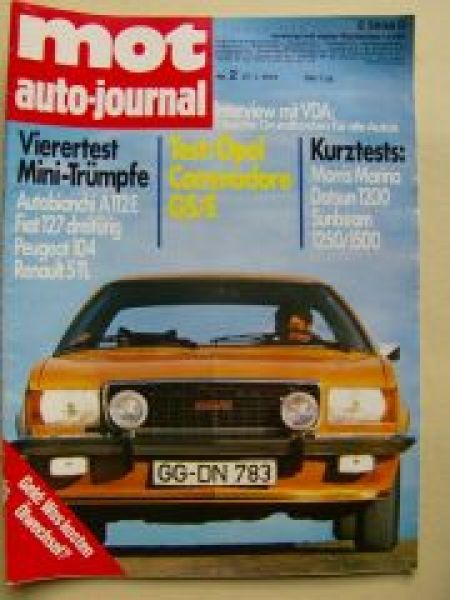 mot 2/1973 Opel Commodore GS/E, Morris Marina, Datsun 1200