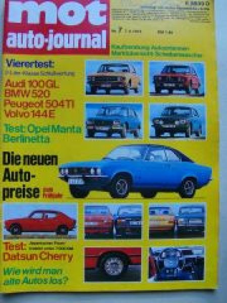 mot 7/1973 Opel Manta Berlinetta, Datsun Cherry, Vergleich 2.Tei