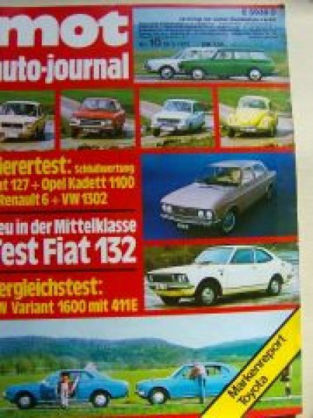 mot 10/1972 Fiat 132, Vergleich: VW Variant 1600 + 411E