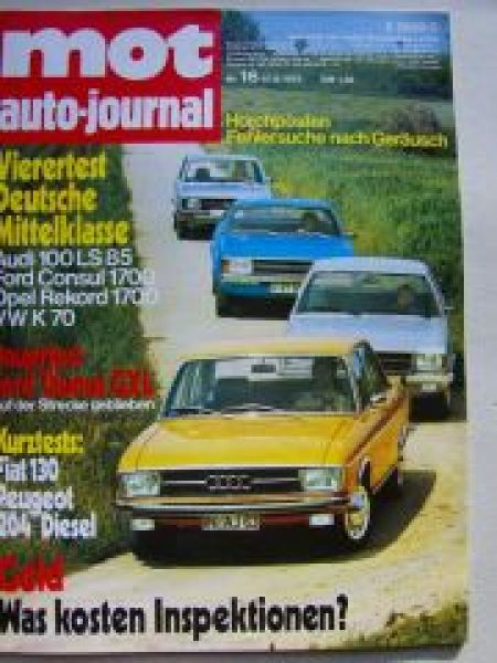 mot 16/1972 Vergleich: Audi 100LS vs. Ford Counsul 1700 vs. K70