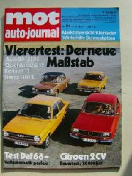 mot 24/1972 Audi 80 vs. Opel Ascona 12 vs. Renault 12 vs. Simca