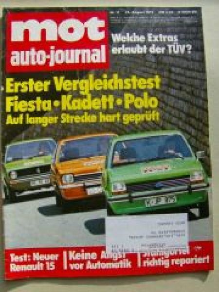 mot 17/1976 Renault 15,  Vergleich: Fiesta Kadett Polo