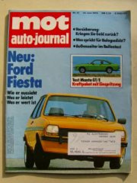 mot 13/1976 Ford Fiesta neu, Opel Manta GT/E, Lancia Gamma