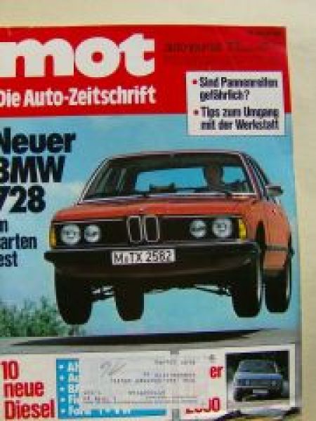mot 16/1977 BMW 728 E23 Test, Fiat 132 2000