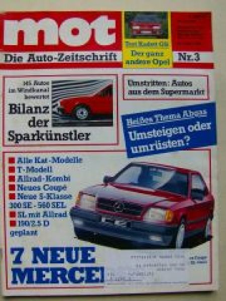 mot 3/1985 Opel Kadett E GSi, Saab 900 Turbo Kat,E30 Kombi