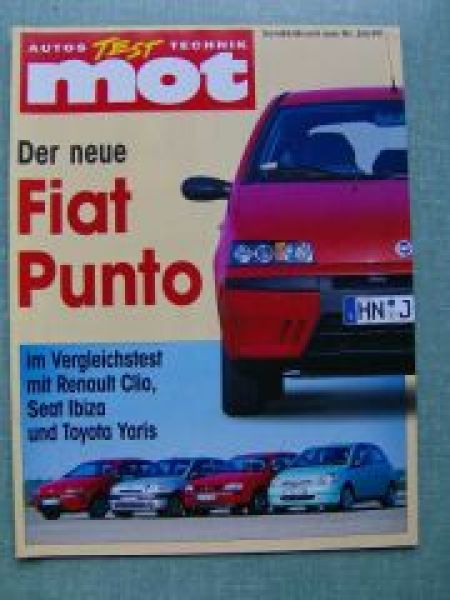 mot 24/1999 Neue Fiat Punto gegen Clio Seat Ibiza Toyota Yaris