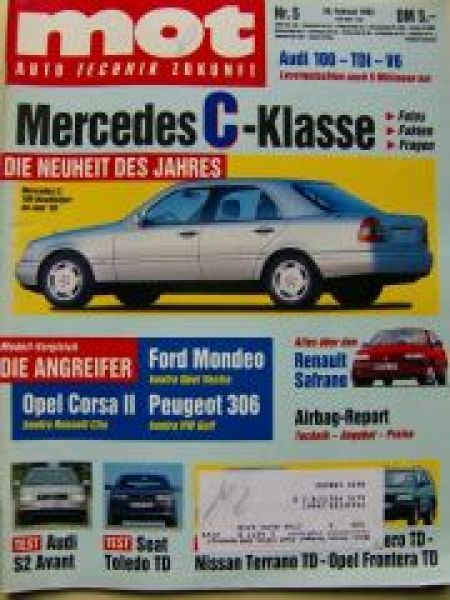 mot 5/1993 Audi S2 Avant, Seat Toledo TD,100 Jahre Diesel