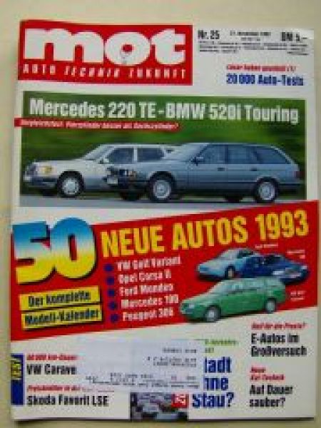 mot 25/1992 Mercedes 220TE W124 vs. BMW 520i E34 Touring