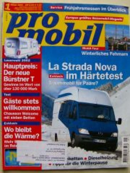 pro mobil 1/2002 La Strada Nova L, Chausson Welcome 26,Logo 2300