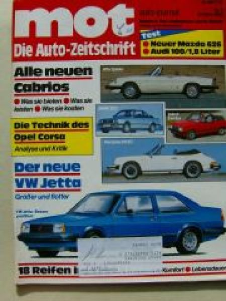 mot 7/1983 BMW 323i E30 Baur TC, Alfa Spider, Mazda 626,Visa GT