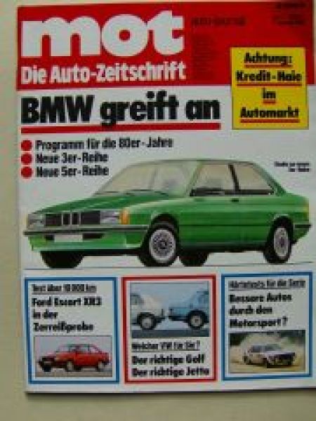 mot 1/1981 Ford Escort XR3 Dauertest,Mazda RX7,Peugeot 205